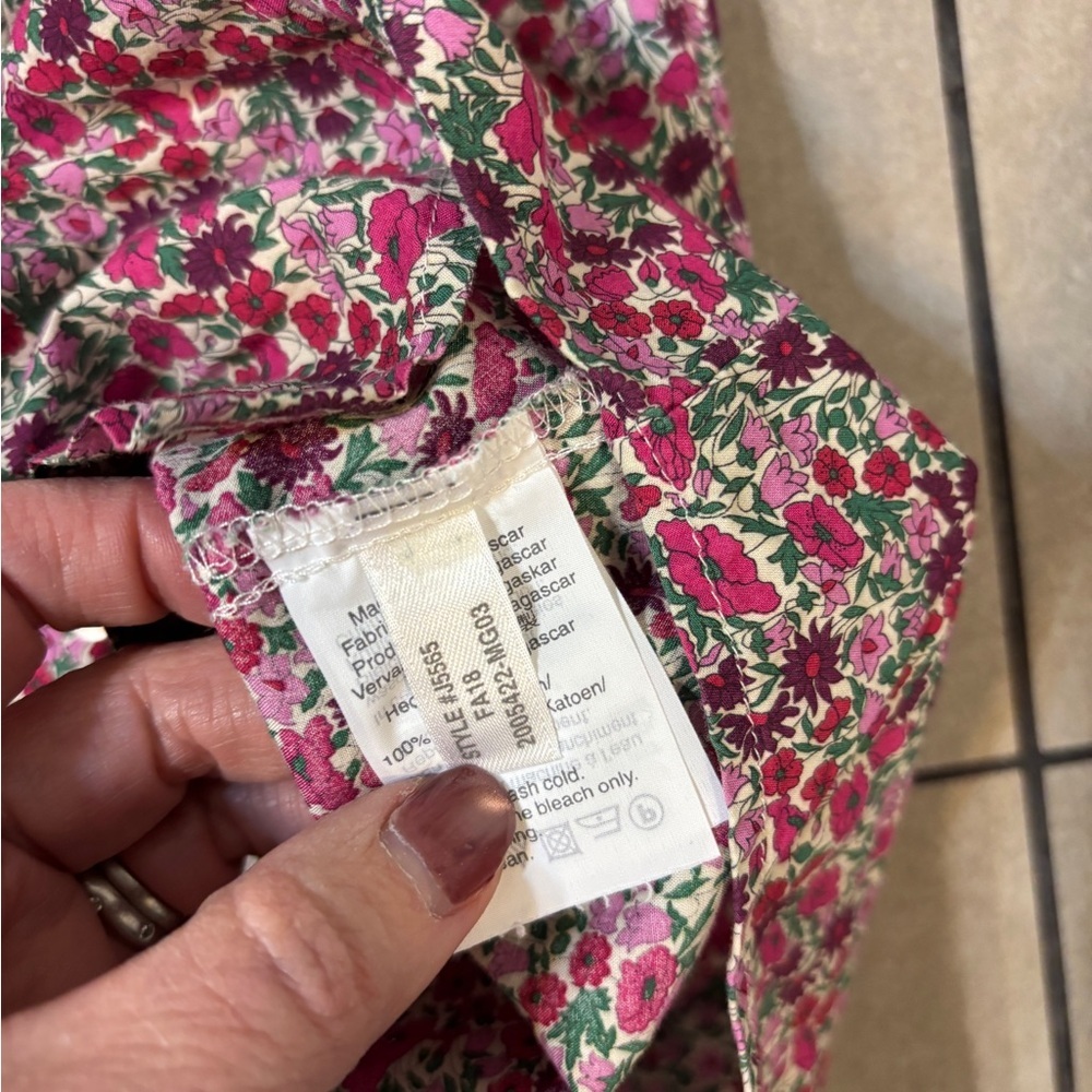 J crew Liberty fabric collab Floral Button-Up Shirt preppy size 00 - Picture 7 of 8